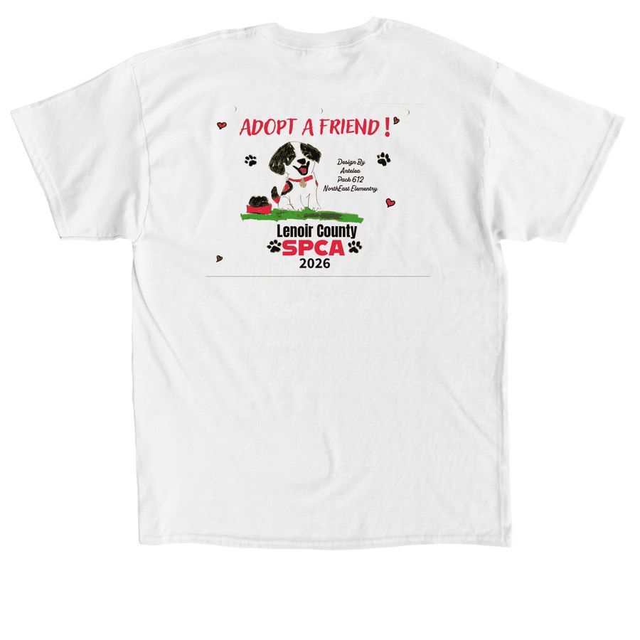 2026 Youth Design T-shirt, a White Classic Unisex Tee (back-view)