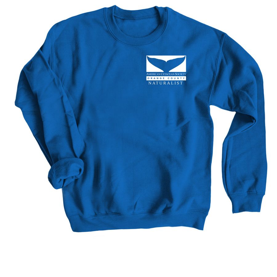 NATURALIST Classic Pocket Logo GrayWhale Back, a Royal Blue Crewneck Sweatshirt