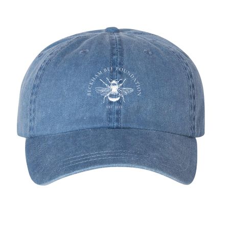 Beckham Bee Blue Hat, a Royal Blue Printed Pigment Dye Baseball Cap