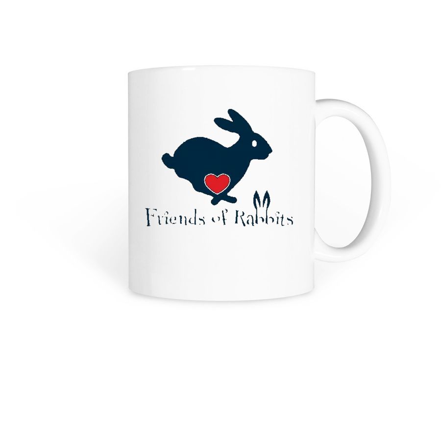 Friends of Rabbits Logo Mugs, a White Coffee Mug