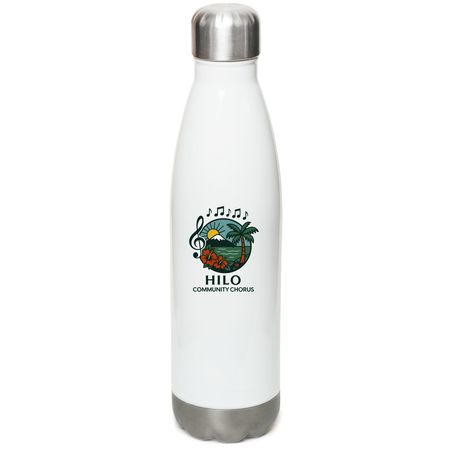 Hilo Community Chorus Water Bottles, a White Stainless Steel Water Bottle