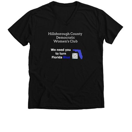 Turn Florida Blue, a Solid Black Blend Premium V-Neck Tee