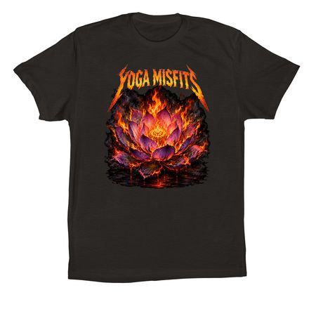 Burning Lotus, a Black Premium Cotton Tee