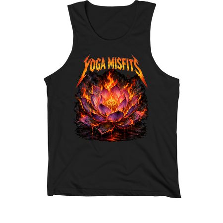 Burning Lotus, a Black Premium Cotton Tank