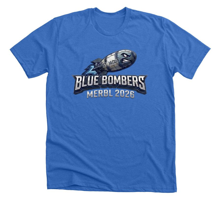 St. Jacob Blue Bombers, a Heather True Royal Premium Unisex Tee