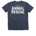 I Support Animal Rescue, a Heather Navy Premium V-Neck Tee (back-view)