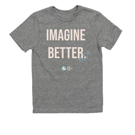 IMAGINE BETTER., a Aluminum Grey Allmade Youth Eco Triblend Tee