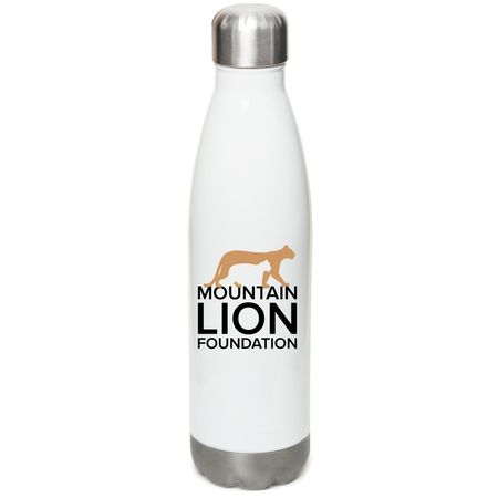 Mountain Lion Foundation Water Bottle, a White Stainless Steel Water Bottle