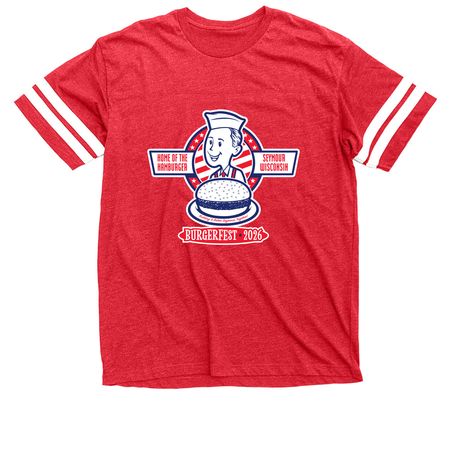 First Place Winner ??, a Vintage Red / White Football Jersey Tee