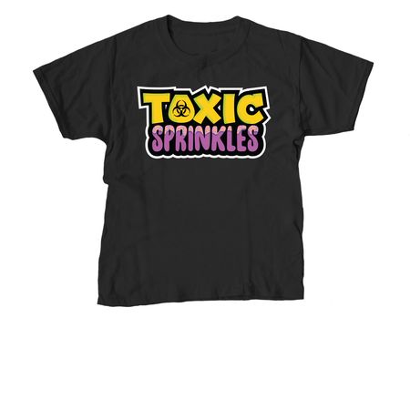 Toxic Sprinkles, a Black Youth Unisex Tee