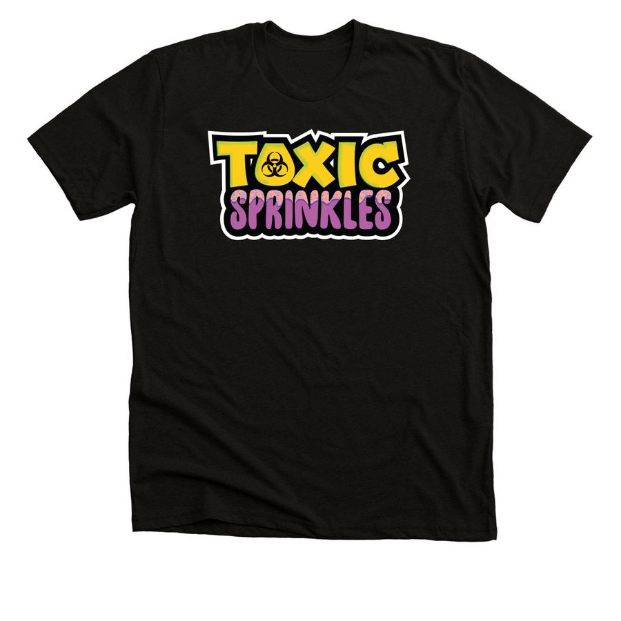 Toxic Sprinkles, a Black Heather Premium Unisex Tee