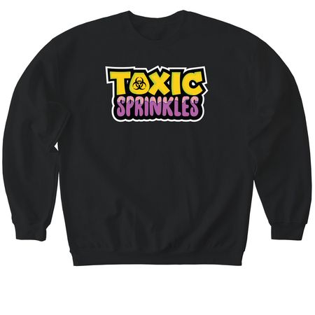 Toxic Sprinkles, a Black Softstyle Crewneck Sweatshirt