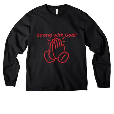 Woman Of Faith, a Black Unisex Heavyweight Long Sleeve Tee