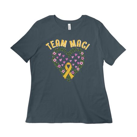 Team Maci shirts using Maci's drawing, a Vintage Navy Women?s Relaxed Cotton Tee
