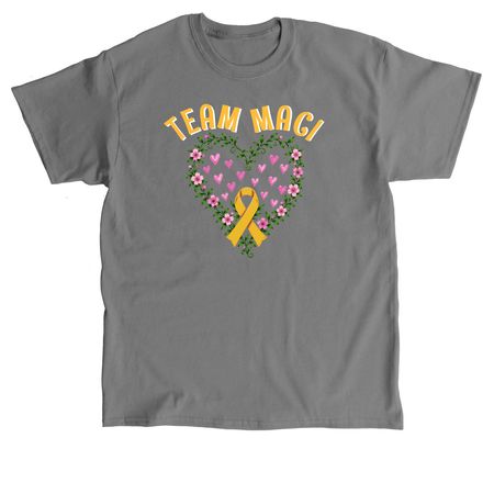 Team Maci shirts using Maci's drawing, a Charcoal Classic Unisex Tee