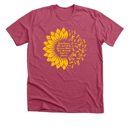 Bloom, a Heather Raspberry Premium Unisex Tee