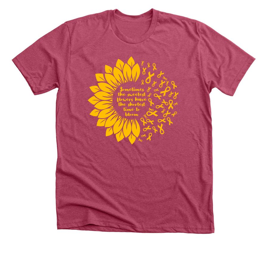 Bloom, a Heather Raspberry Premium Unisex Tee