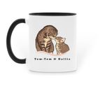 Tom & Hallie; Sand & Sea Cat Lounge Mug, a Black Two-Tone Ceramic Mug (back-view)