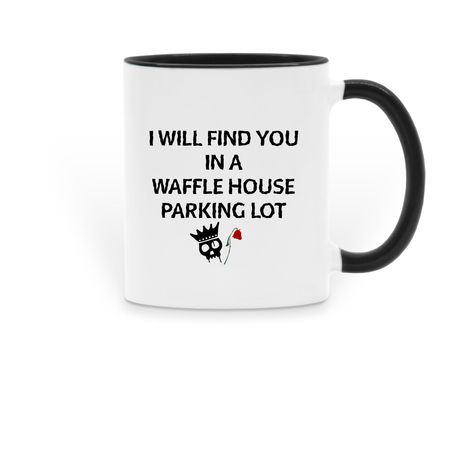 Waffle house mug, a Black Two-Tone Ceramic Mug