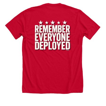 RED Friday, a Solid Red Blend Premium Unisex Tee (back-view)