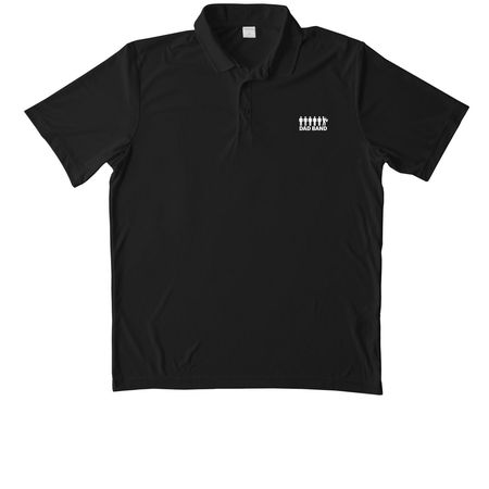 Dad Band Polo 2, a Black Unisex Performance Polo