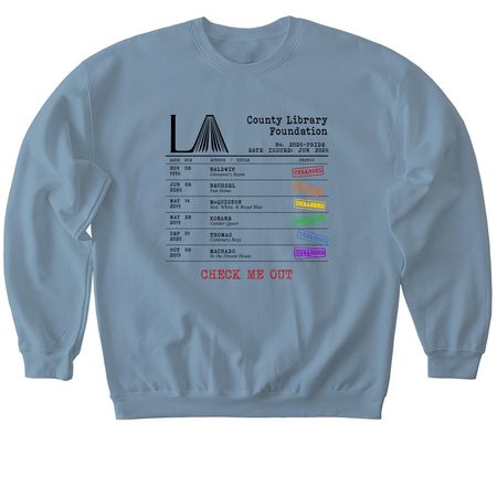 Check Me Out, a Stone Blue Softstyle Crewneck Sweatshirt