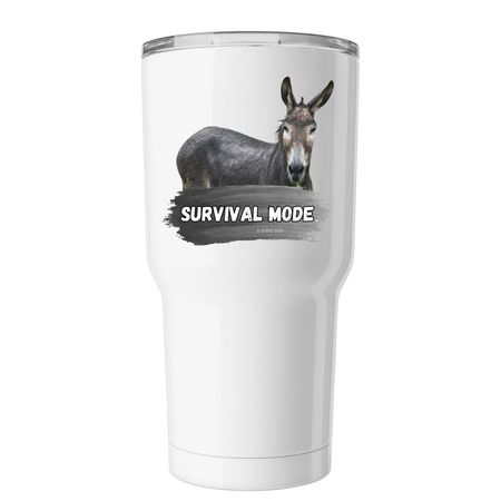 Survival Mode Official Logo Travel Mug, a White Insulated Tumbler