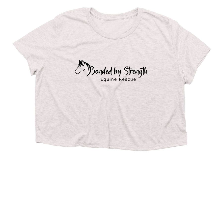 Bonded by Strength Equine Resuce, a Heather Dust Women?s Flowy Cropped Tee