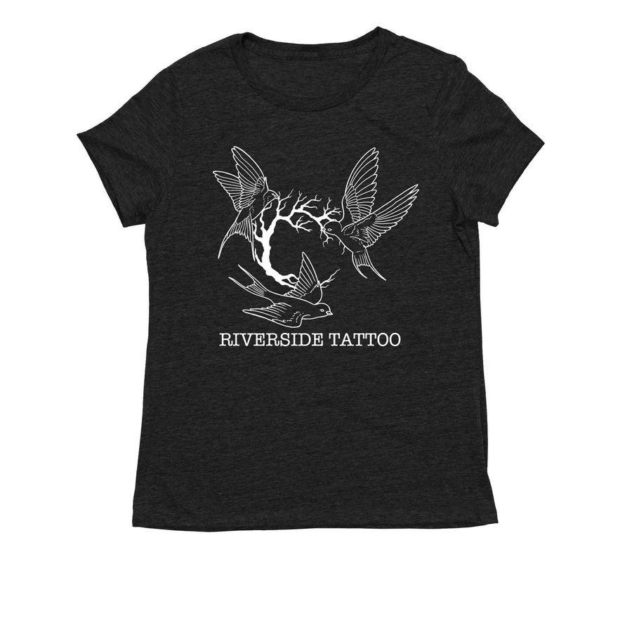 Riverside Tattoo shirts, a Space Black Allmade Eco Triblend Women?s Tee