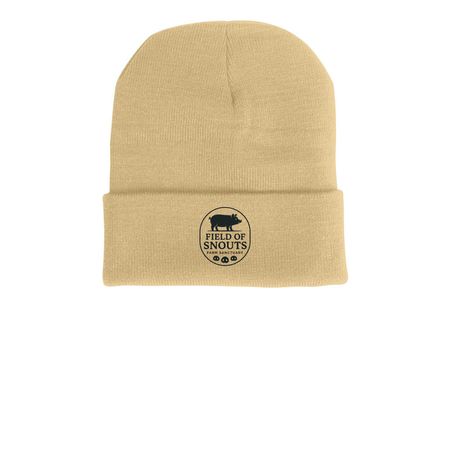 Field of Snouts Beanies, a Camel Printed Cuffed Beanie