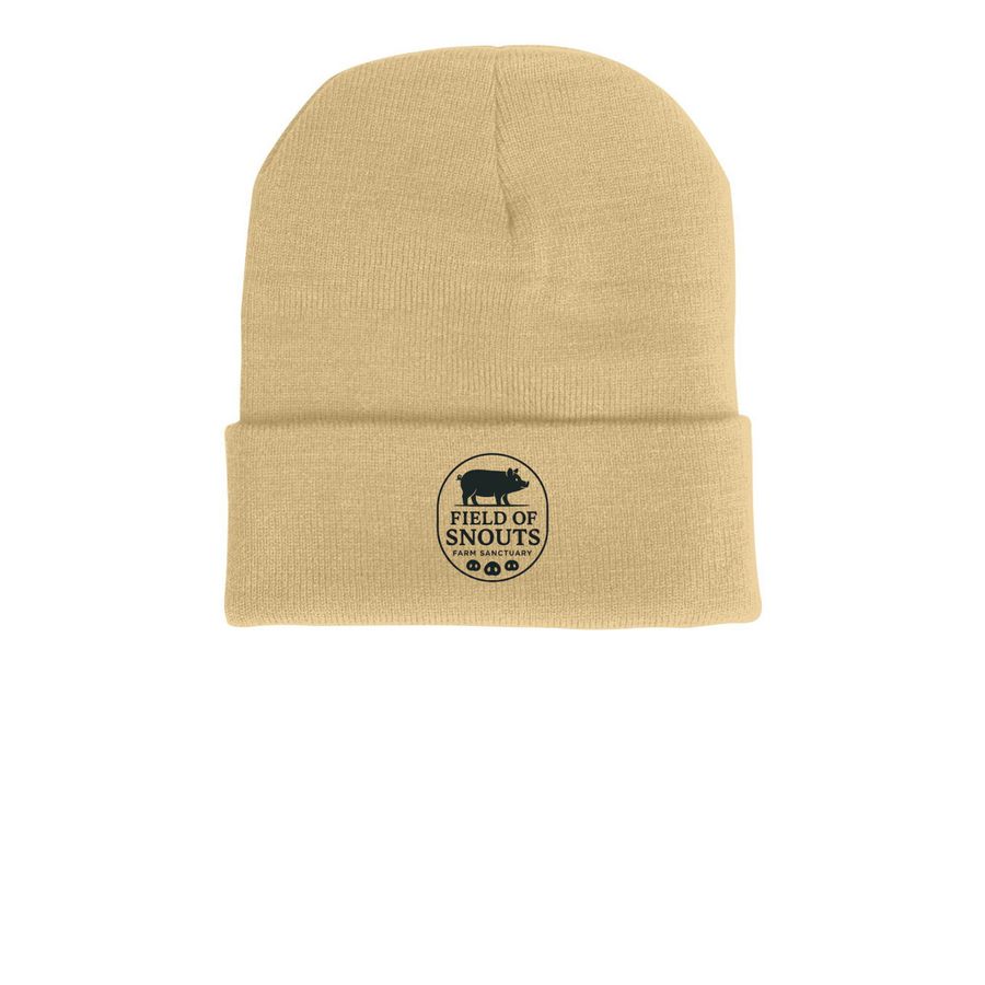 Field of Snouts Beanies, a Camel Printed Cuffed Beanie
