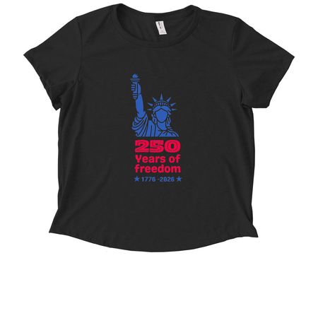 Timeless Freedom: 250 Years of Independence, a Deep Black Allmade Eco Triblend Women?s Scoop Neck Tee