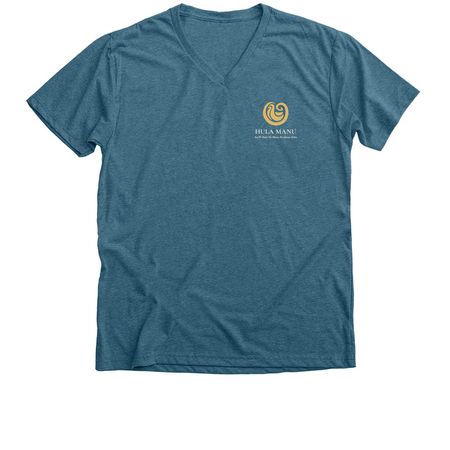 Hula Manu Uniform Top, a Heather Deep Teal Premium V-Neck Tee