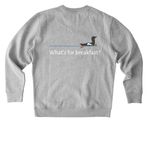 What's for breakfast?, a Heather Grey Stanley/Stella Unisex Changer 2.0 Crewneck Sweatshirt (back-view)