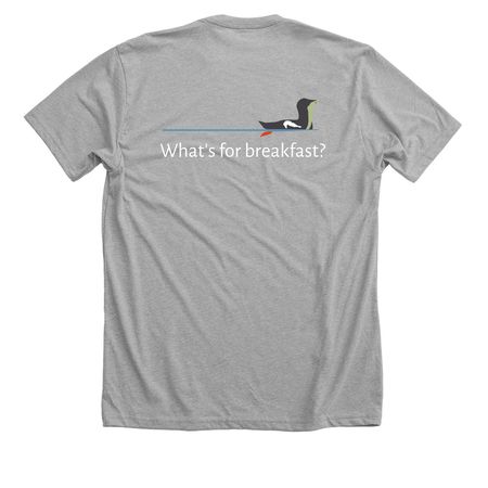What's for breakfast?, a Athletic Heather Premium Unisex Tee (back-view)