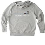 What's for breakfast?, a Heather Grey Stanley/Stella Unisex Cruiser 2.0 Pullover Hoodie (back-view)
