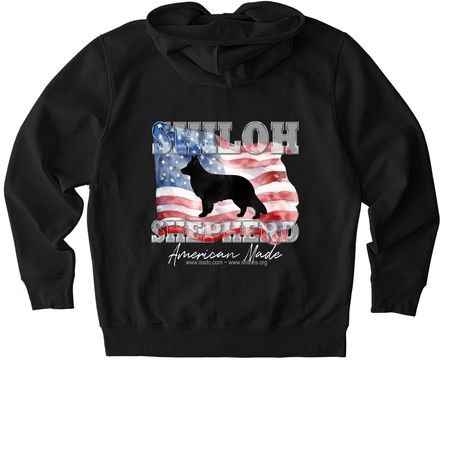 ISSDC American Made (backside), a Black Stanley/Stella Unisex Cultivator 2.0 Zip Up Pullover Hoodie