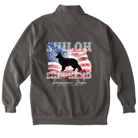 ISSDC American Made (backside), a Pepper Comfort Colors Quarter Zip Pullover