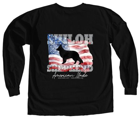 ISSDC American Made (backside), a Black Comfort Colors Long Sleeve Tee