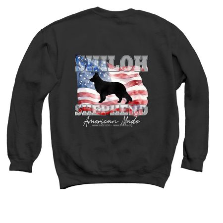 ISSDC American Made (backside), a Black Crewneck Sweatshirt