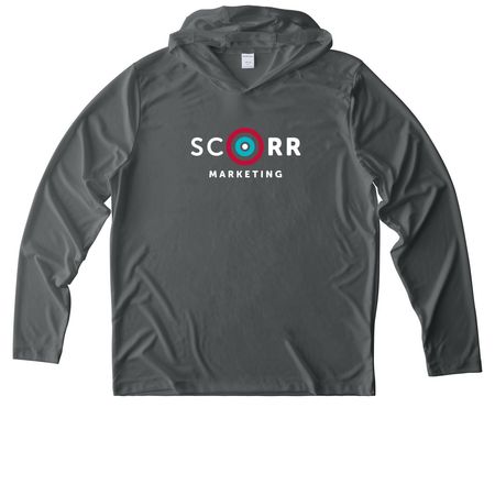 SCORR Full Chest, a Dark Smoke Grey UV Performance Long Sleeve Hoodie