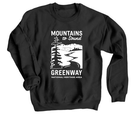 Classic White Logo, a Black Crewneck Sweatshirt