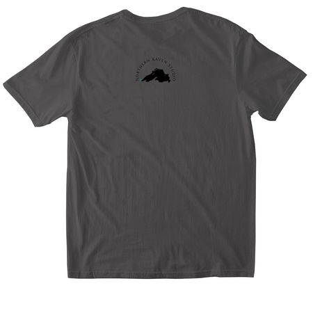 NO AGATE LEFT BEHIND - Featuring NRS Logo, a Charcoal Softstyle Cotton Tee (back-view)