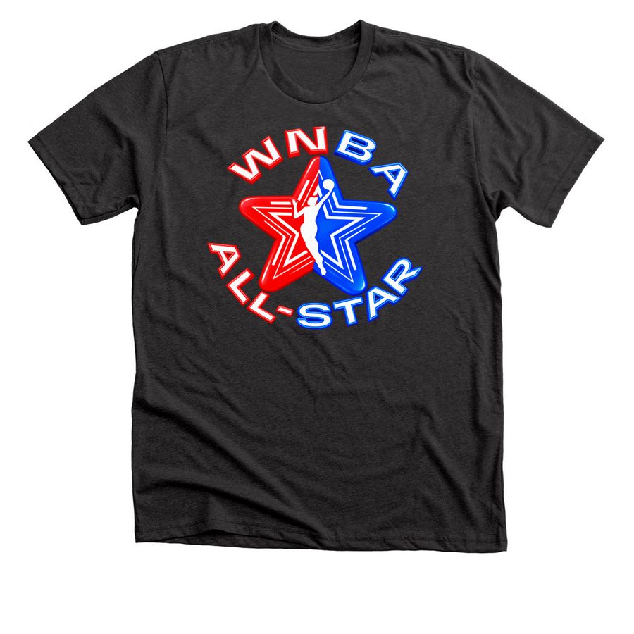 WNBA All-Star Logo Basketball T-shirt, a Dark Grey Heather Premium Unisex Tee