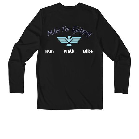 September Miles for Epilepsy, a Black Youth UV Performance Long Sleeve Tee (back-view)