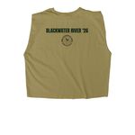 Together on the Trails, a Faded Army Women's Heavyweight Garment Dye Muscle Tee (back-view)