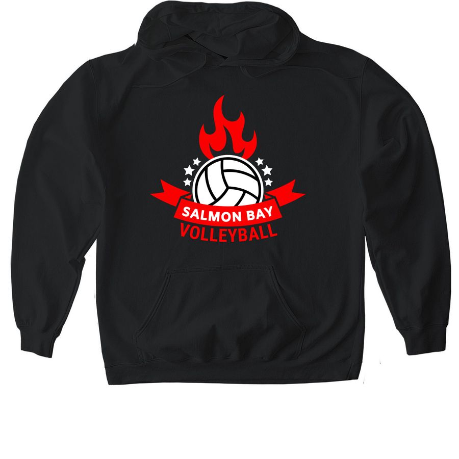 Salmon Bay Volleyball, a Black Gildan Softstyle Pullover Hoodie