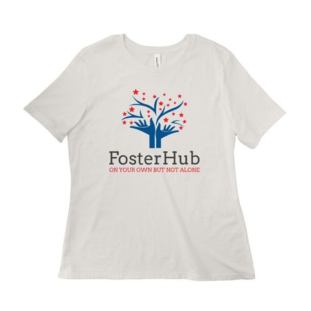 FosterHub Classic Gear, a Vintage White Women?s Relaxed Cotton Tee