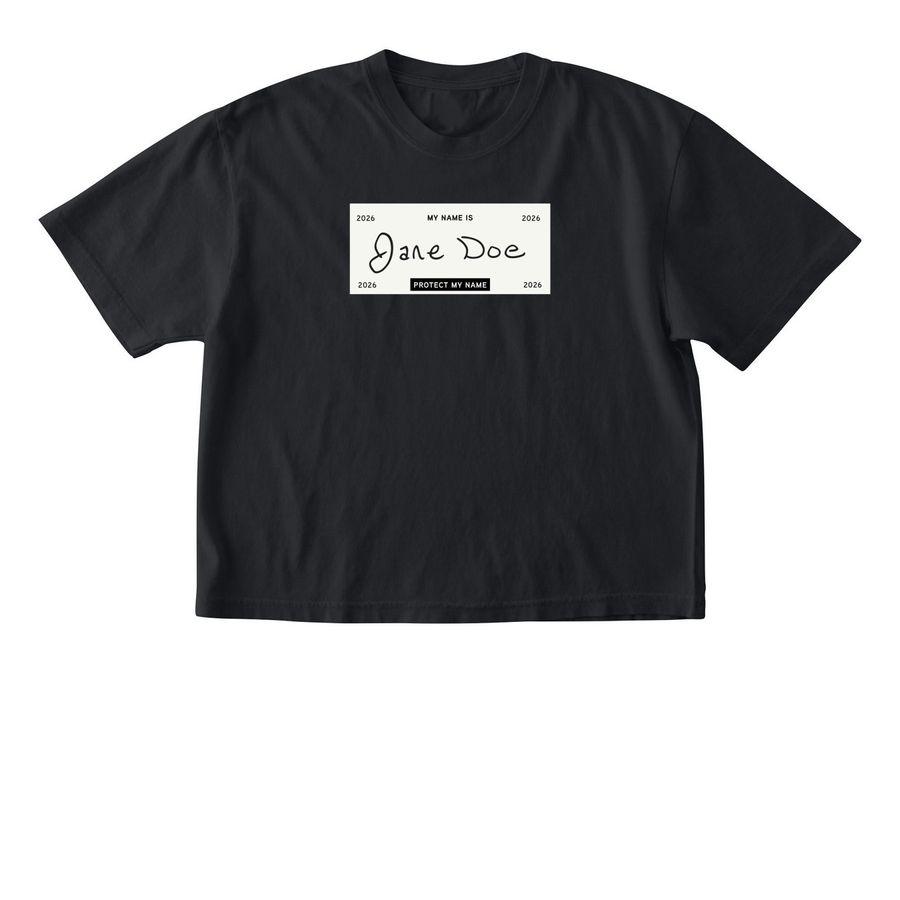 I am Jane Doe: Protect My Name (Cream Label), a Black Comfort Colors Boxy Tee