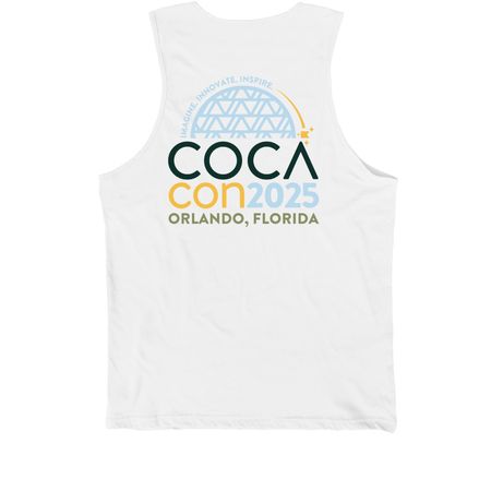 COCAcon 2025 Apparel, a White Premium Cotton Tank